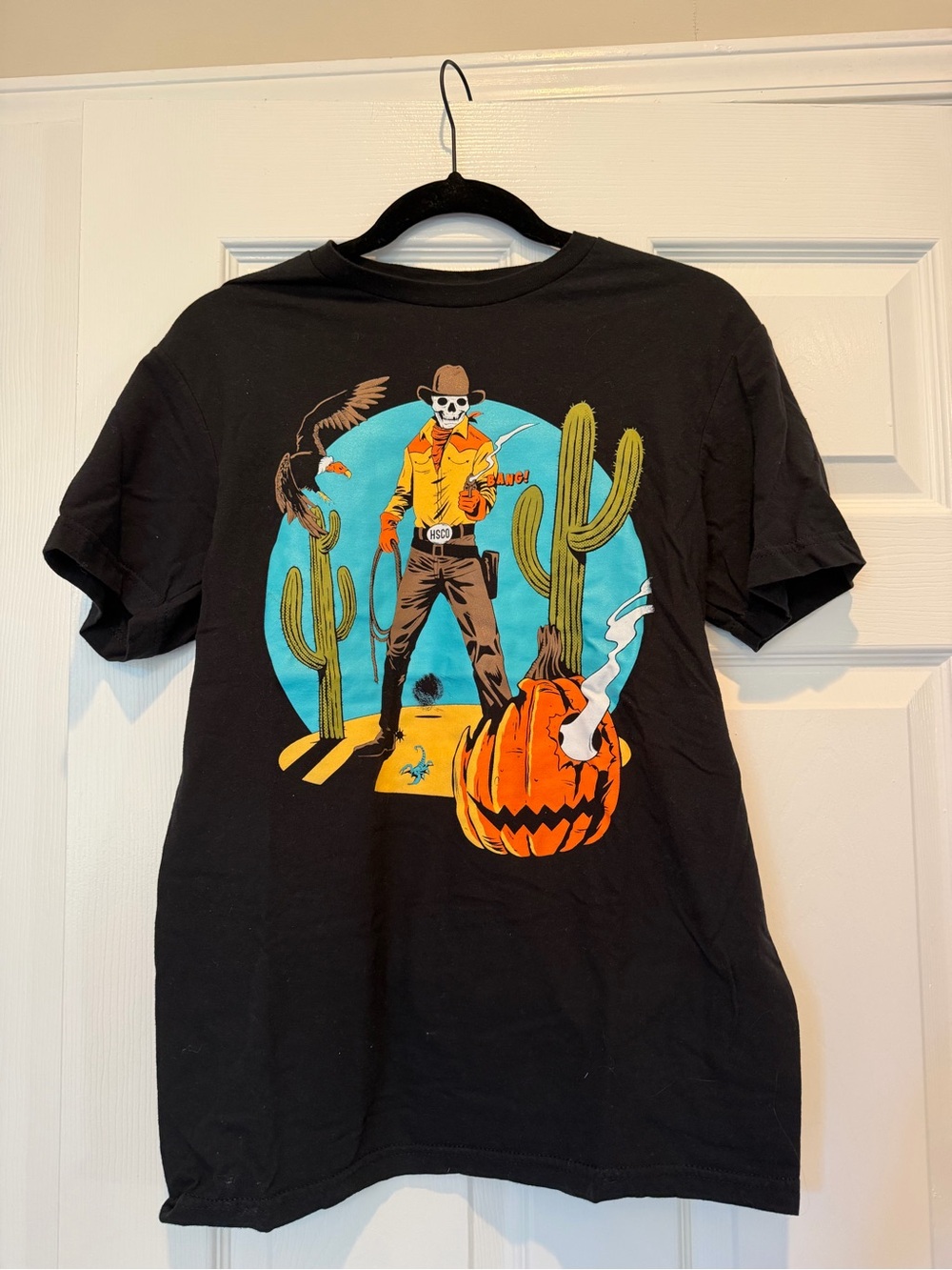 The Halloween Shirt Company Pumpkin Cowboy Graphic Tee S Black Austin Pardun